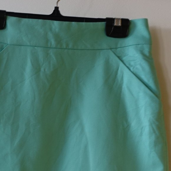 J.Crew Factory Cotton Double Serge Bright Mint Pencil skirt 0 - Picture 13 of 13
